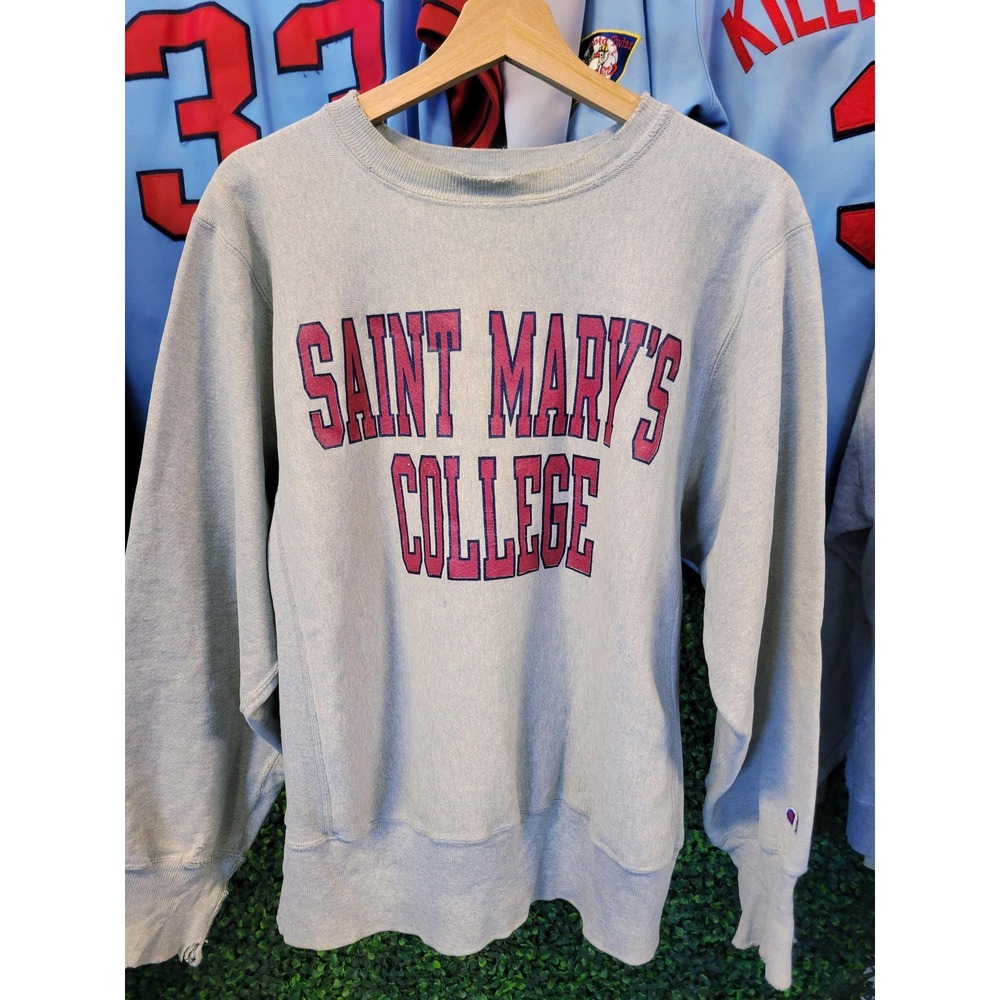 vtg 90s Saint Mart College CHAMPION REVERSE WEAVE M  sportswear athletic vintage